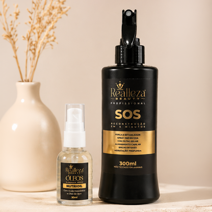 Kit Finalizadores Capilares Femininos SOS Protetor Térmico + Óleo de Pontas Blindagem Nobre – Realleza Beauty